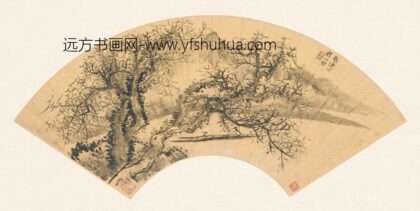 张涟琏 仿吴镇画意扇面.jpg