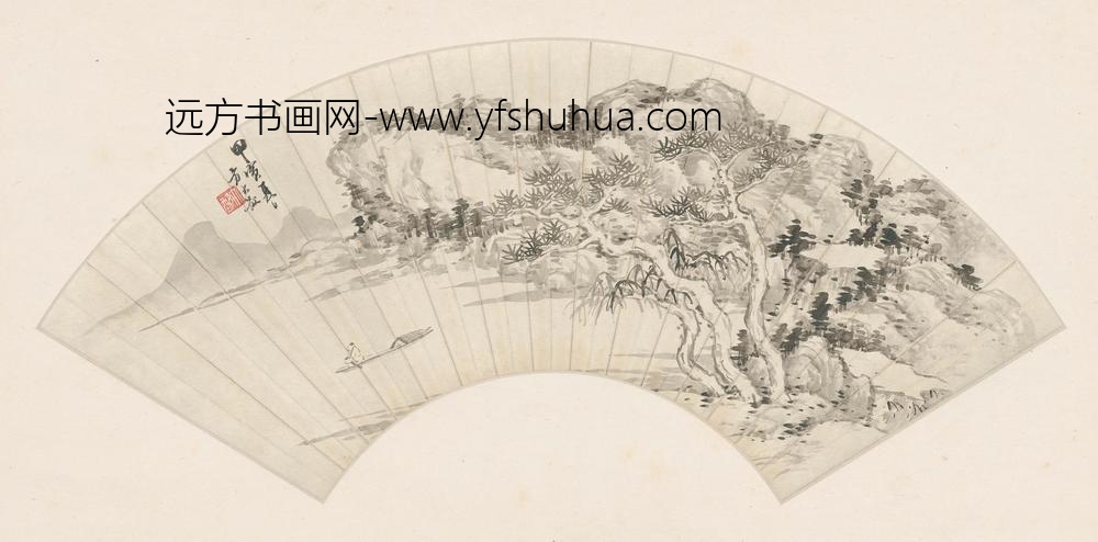 方大猷_溪山放棹扇面