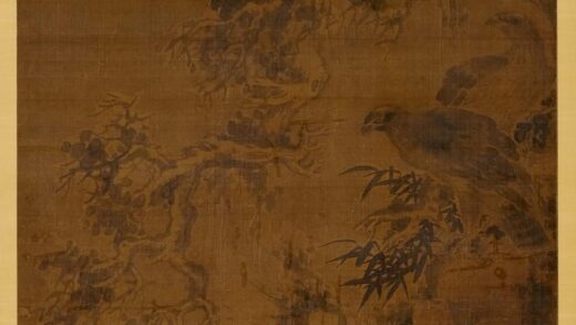 李孝 双鹰图立轴.jpg