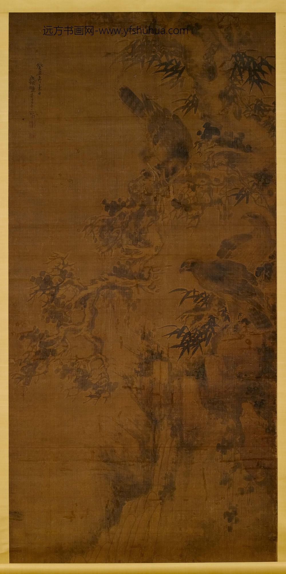 李孝_双鹰图立轴