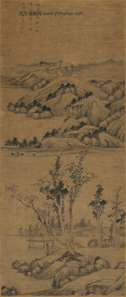 李流芳 仿倪瓒秋林亭子立轴.jpg