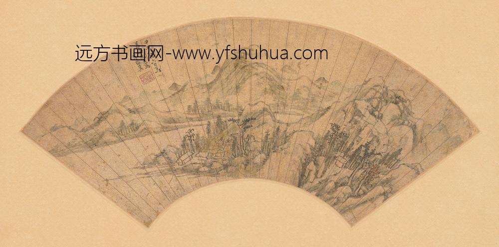 李绍箕_溪山风光扇面