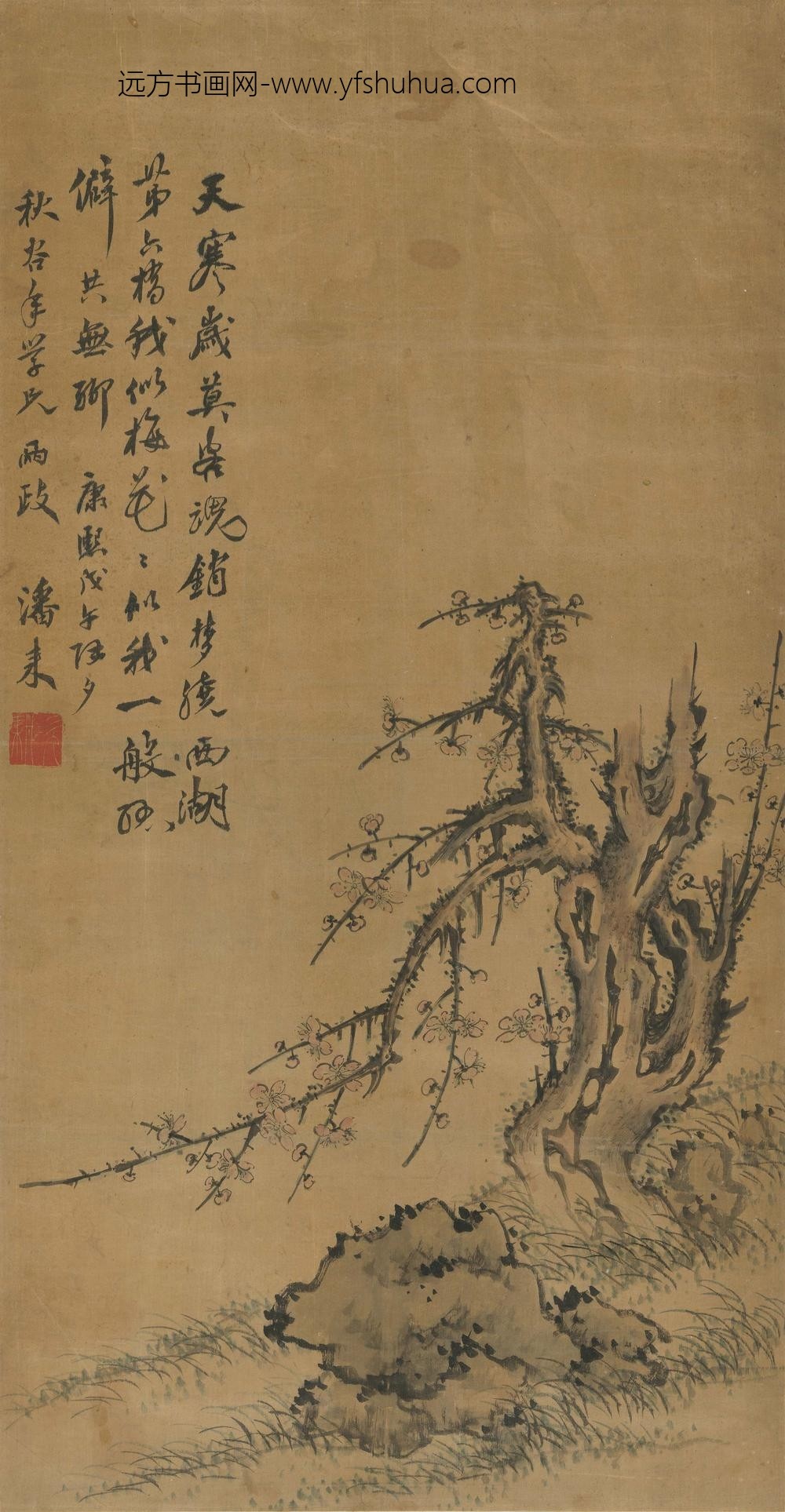 潘耒_西湖寒梅立轴