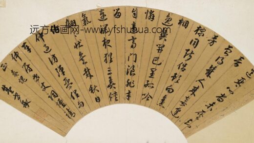 盛世承 秋日弹琴扇面.jpg
