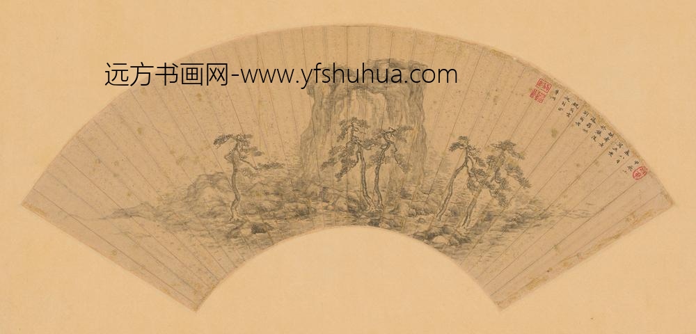 茅洲_五老拱寿扇面