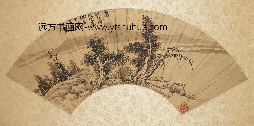 许友_山水扇面
