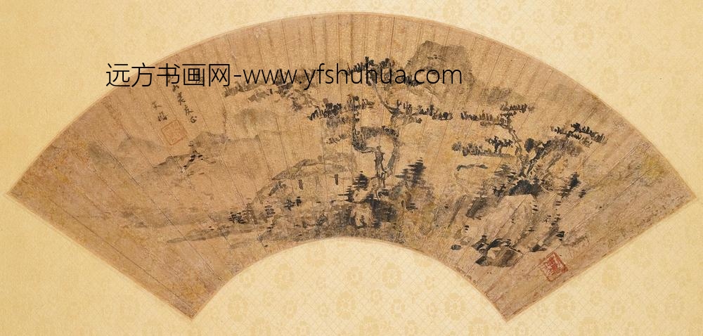 谢天游_山水扇面