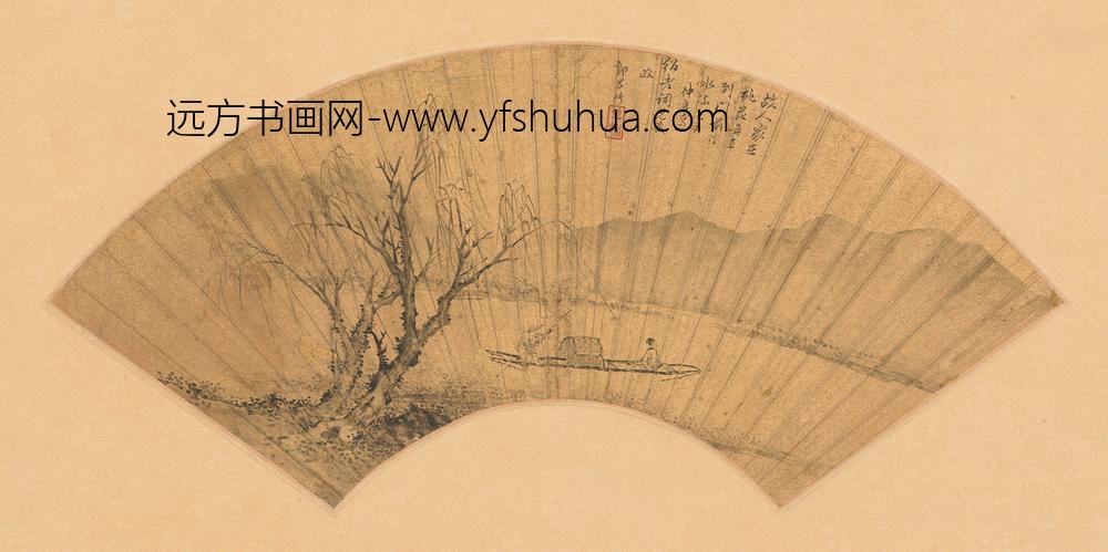 郭景昕_桃花放棹扇面