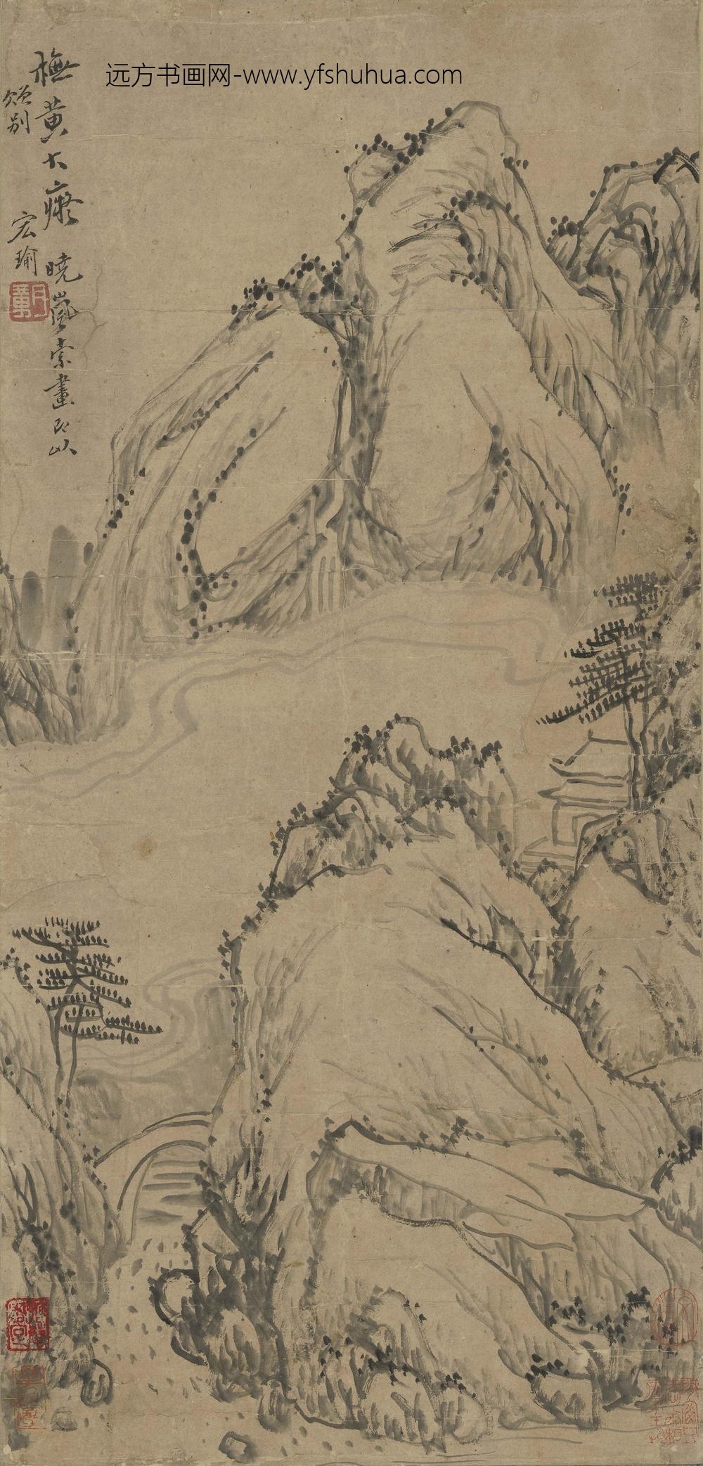 释弘瑜_橅黄大痴山水轴