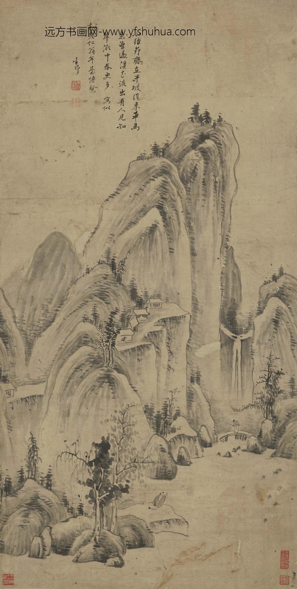 释把茅(朱昂)_深山茆斋图
