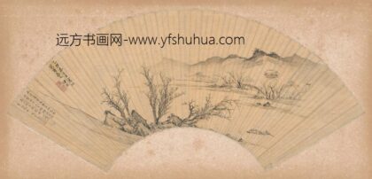 陈熙 溪岸放艇扇面.jpg