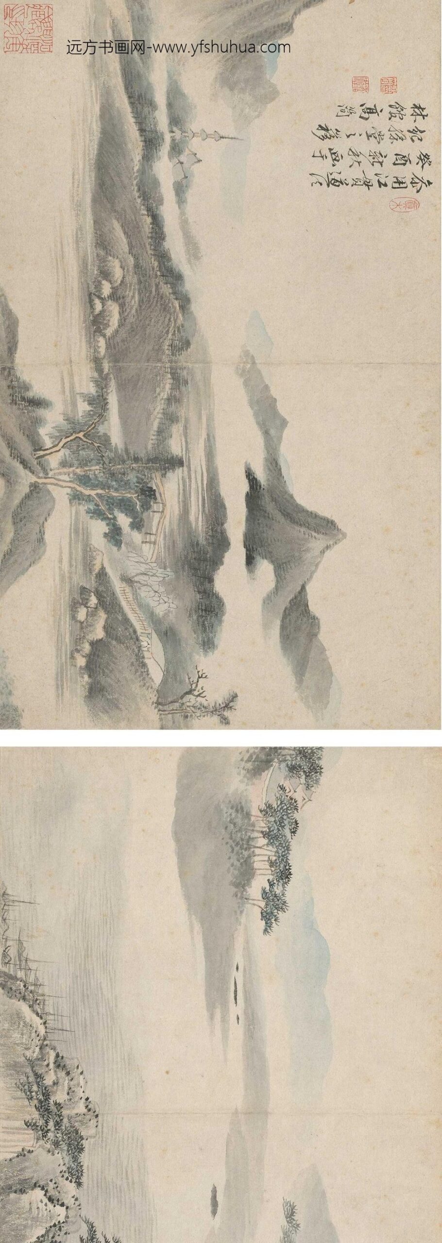 高简_拟江参山水册__