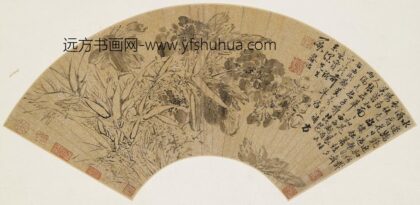 鲁治 花卉扇面.jpg