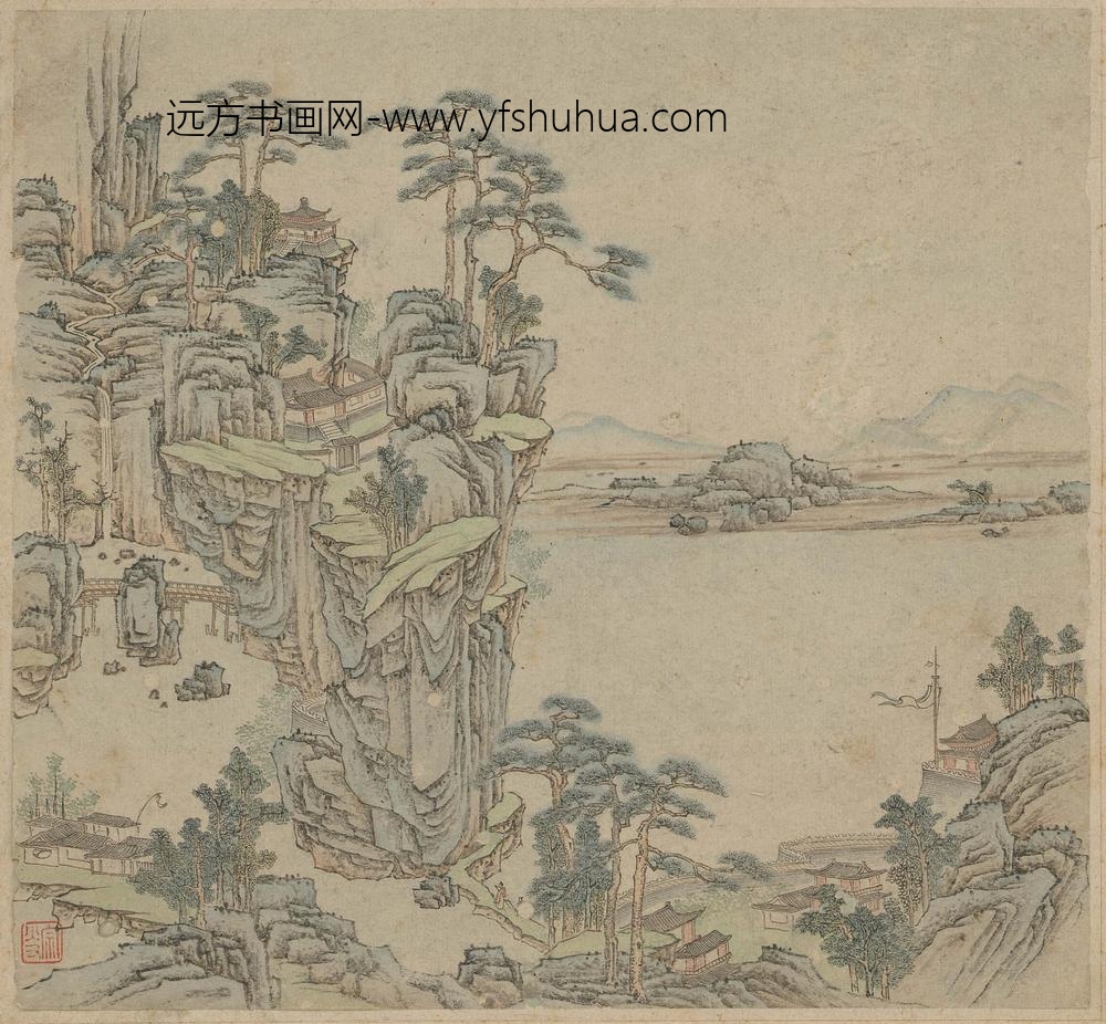 黄宗炎_山水斗方三帧_