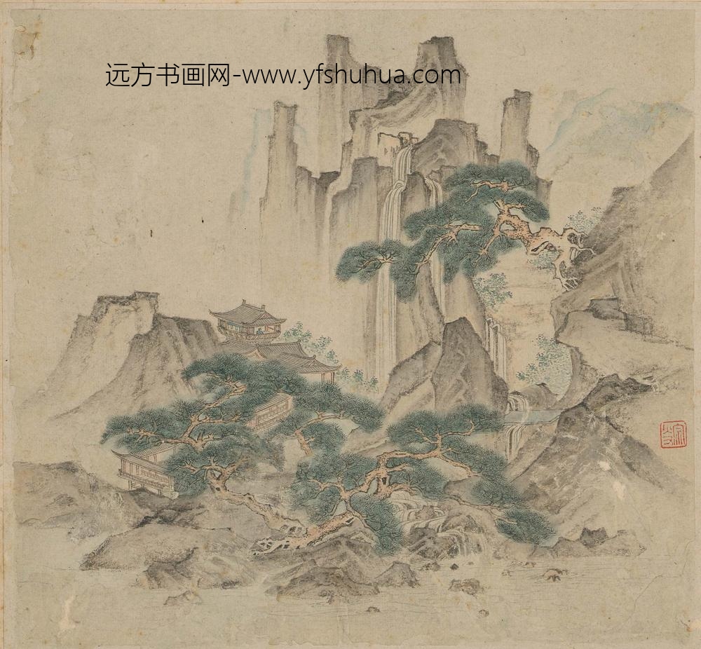黄宗炎_山水斗方三帧_