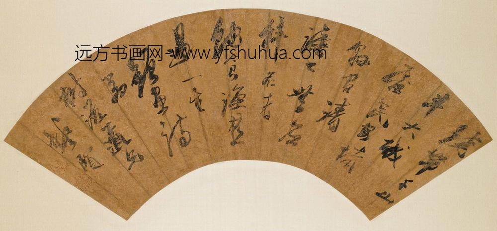 龚贤_行书七绝题画诗扇