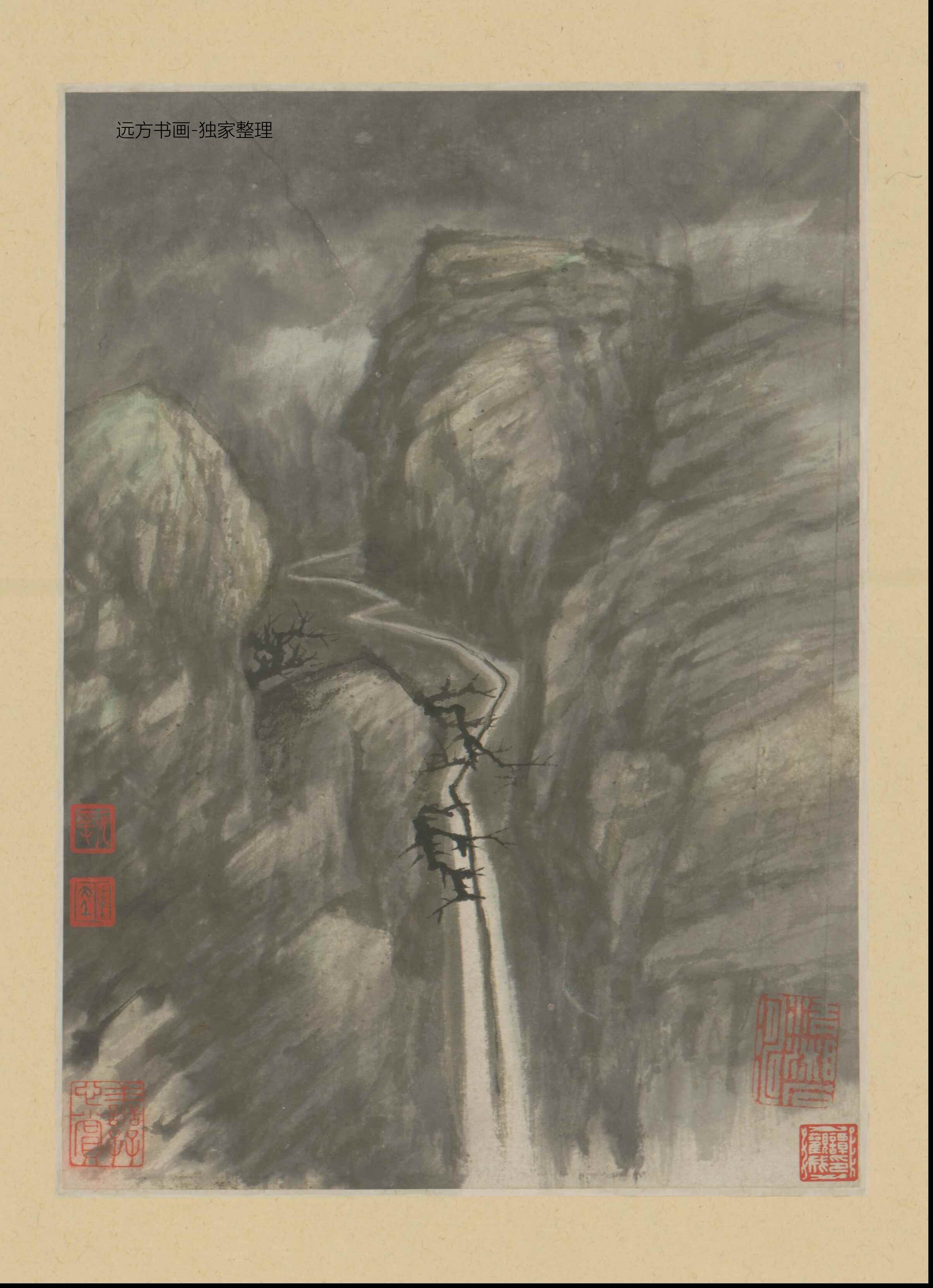 清朝代【石涛】《金山龙游寺诗意册（13开）》TIF高清大图中国画古画素材下载