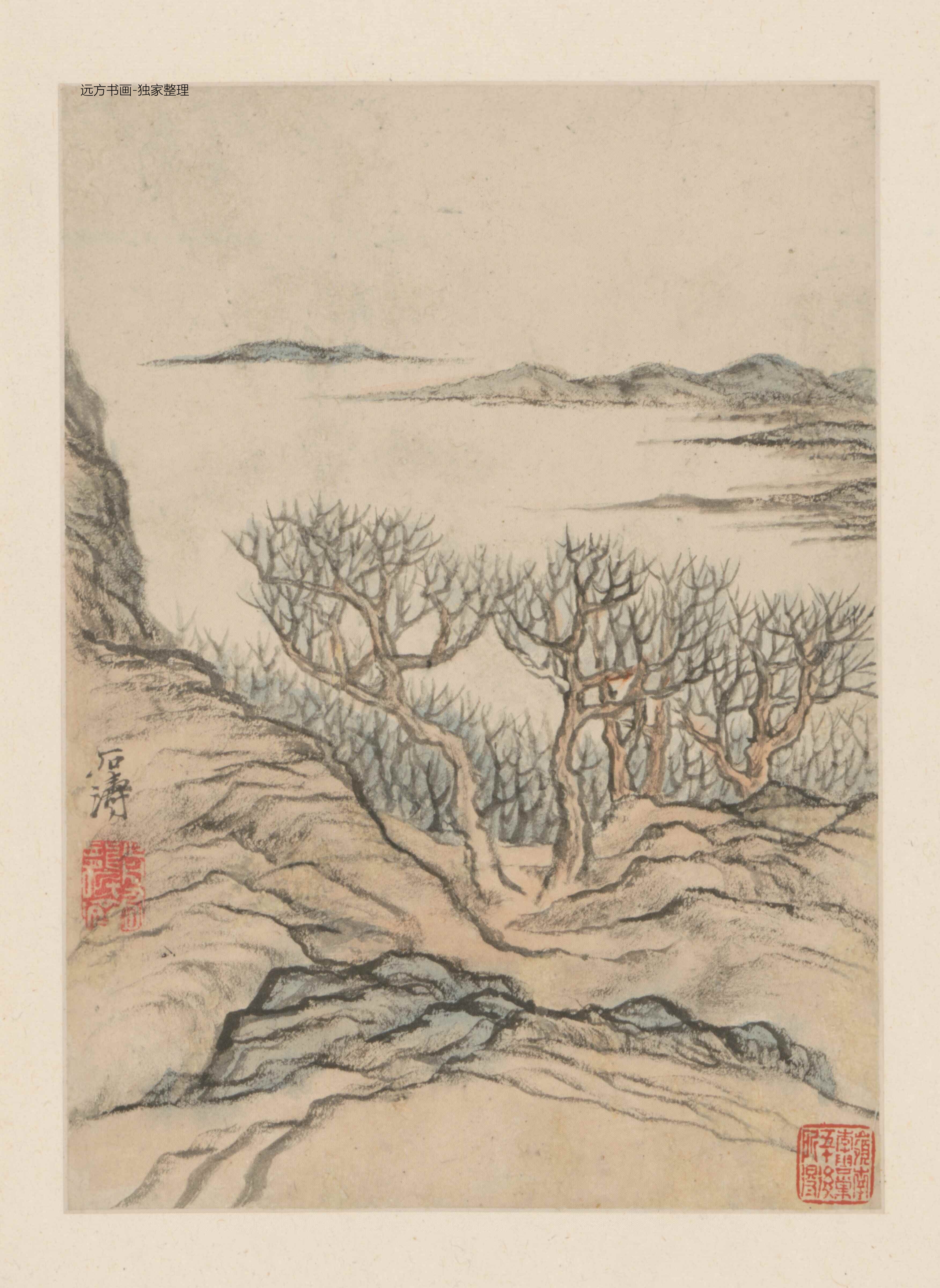 清朝代【石涛】《山水图册-1（8开）》TIF高清大图中国画古画素材下载