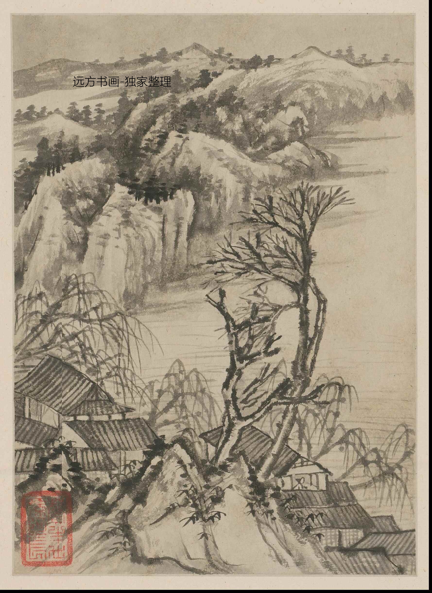 清朝代【石涛】《山水图册（14开）》TIF高清大图中国画古画素材下载
