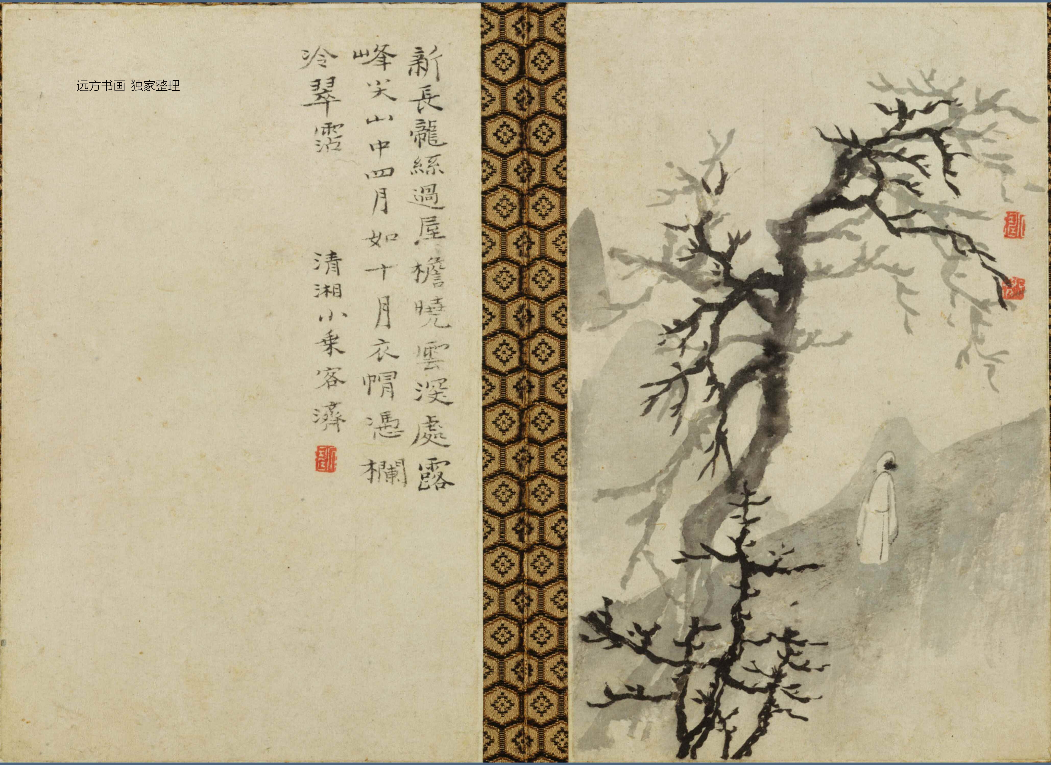 清朝代【石涛】《山水花卉图册（13开）》TIF高清大图中国画古画素材下载