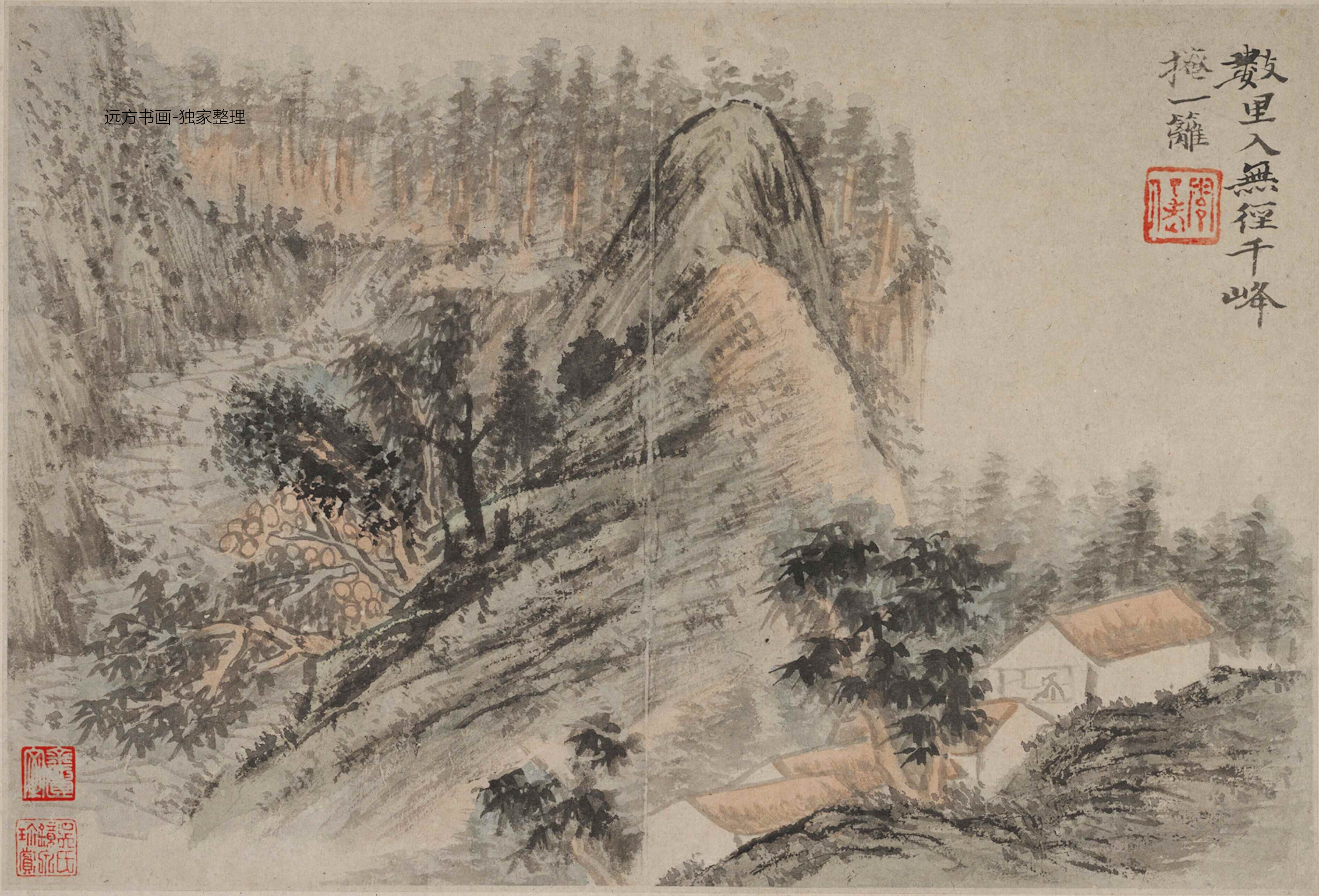 清朝代【石涛】《寻仙册页-8（8开）》TIF高清大图中国画古画素材下载