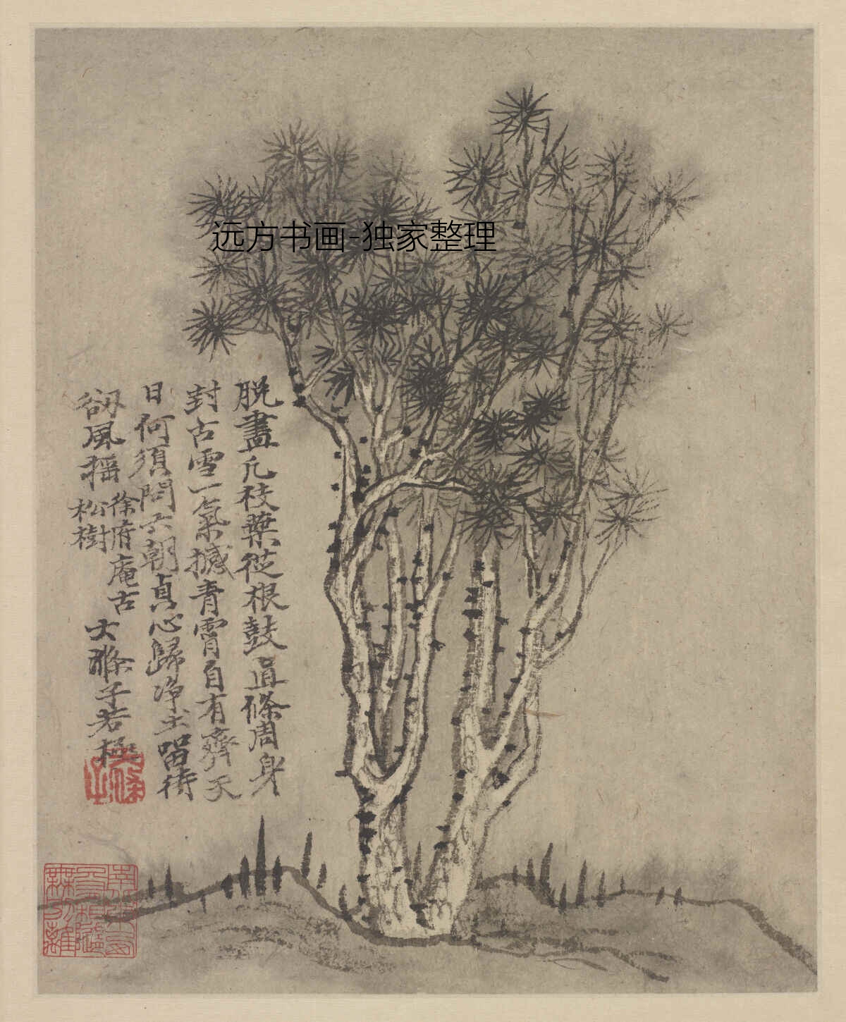 清朝代【石涛】《忆金陵册（13开）》TIF高清大图中国画古画素材下载