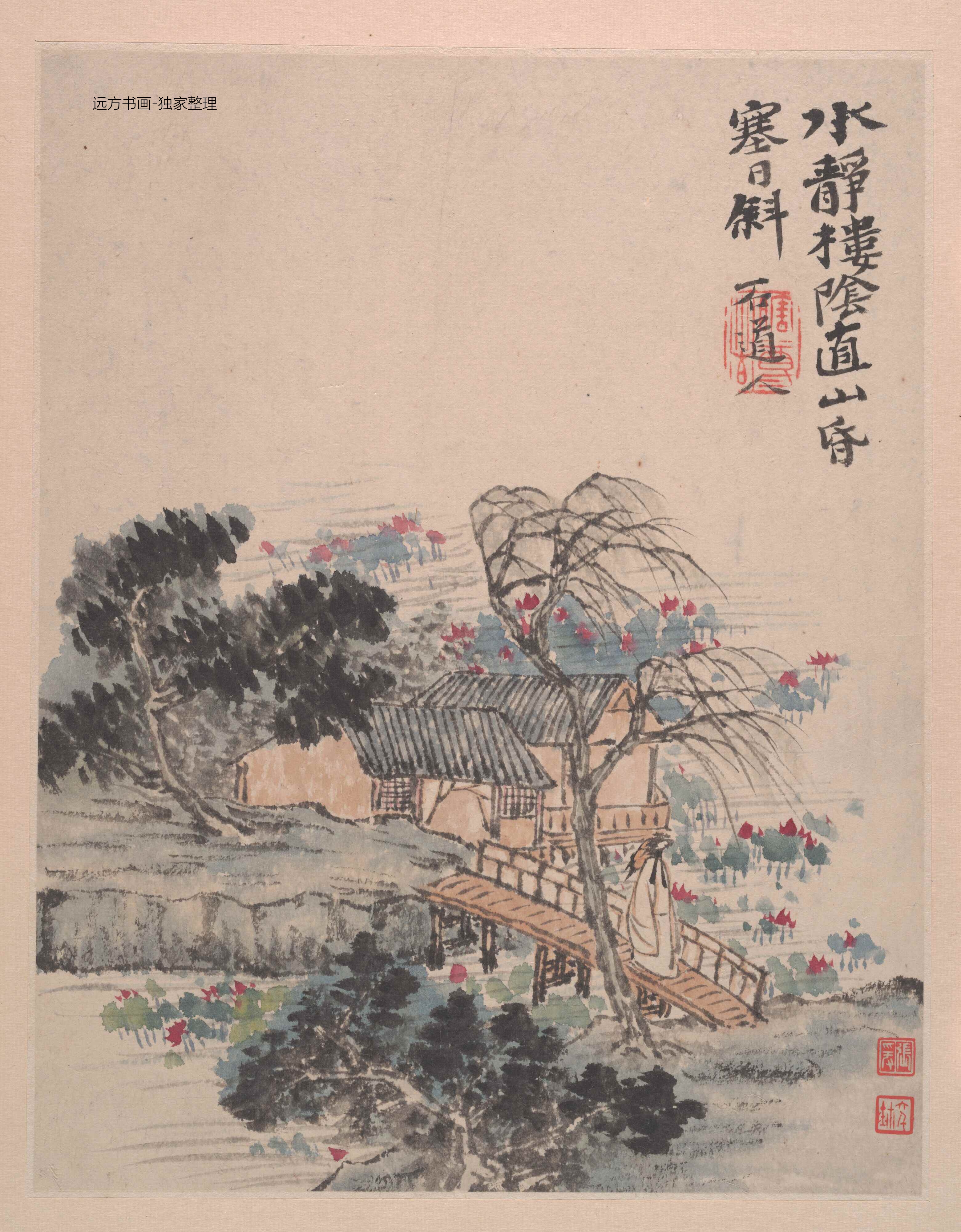 清朝代【石涛】《野色册页（12开）》TIF高清大图中国画古画素材下载