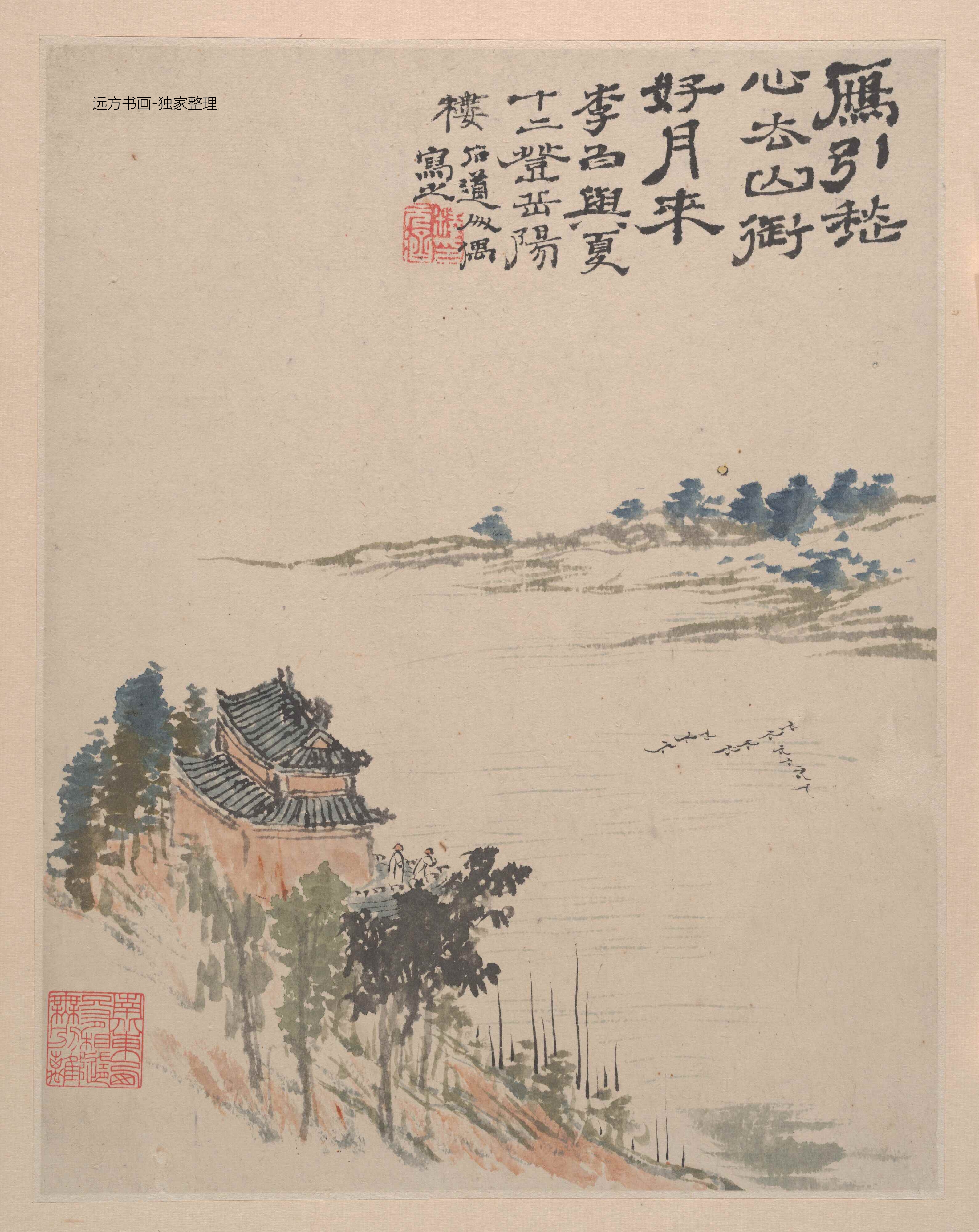 清朝代【石涛】《野色册页（12开）》TIF高清大图中国画古画素材下载