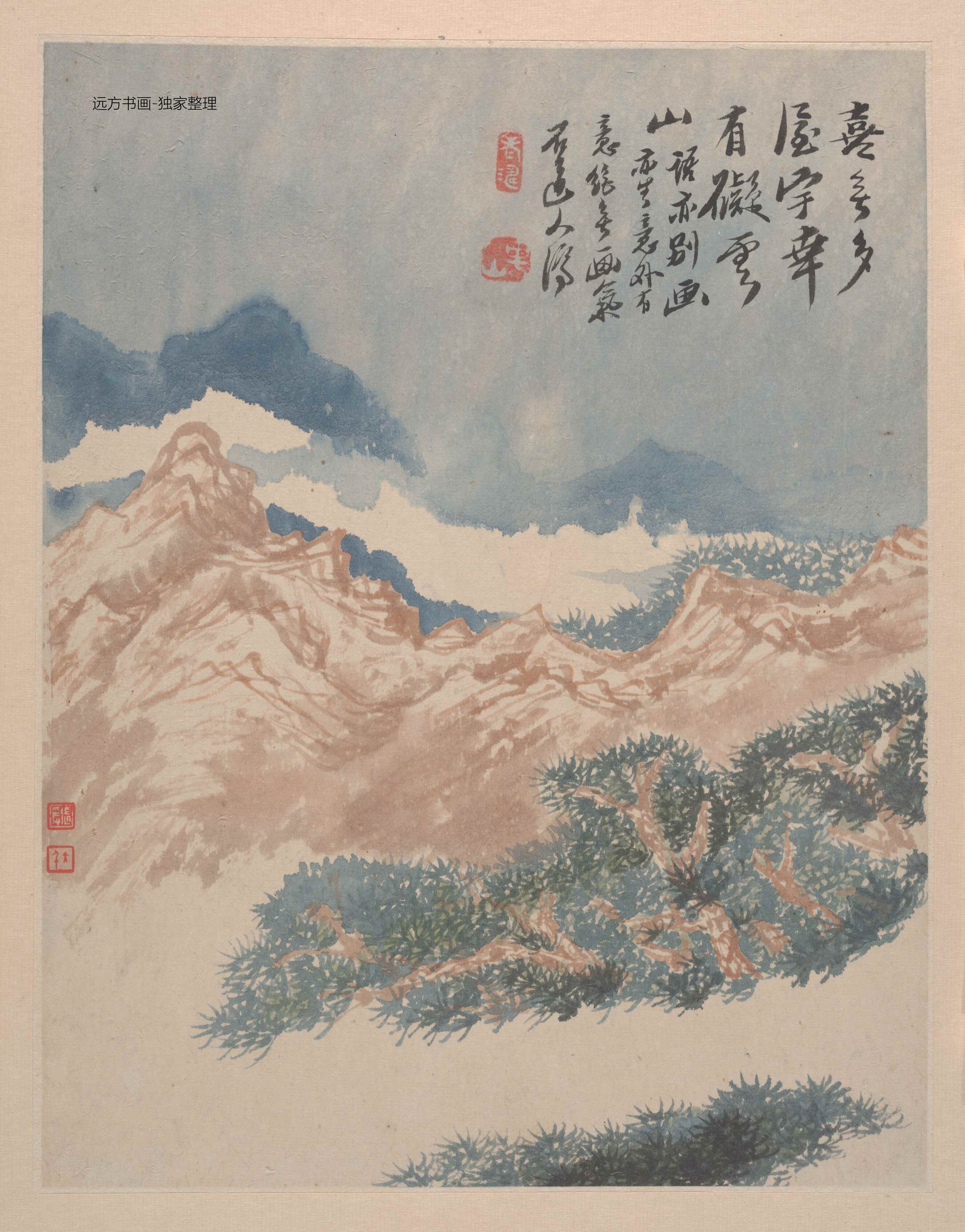 清朝代【石涛】《野色册页（12开）》TIF高清大图中国画古画素材下载
