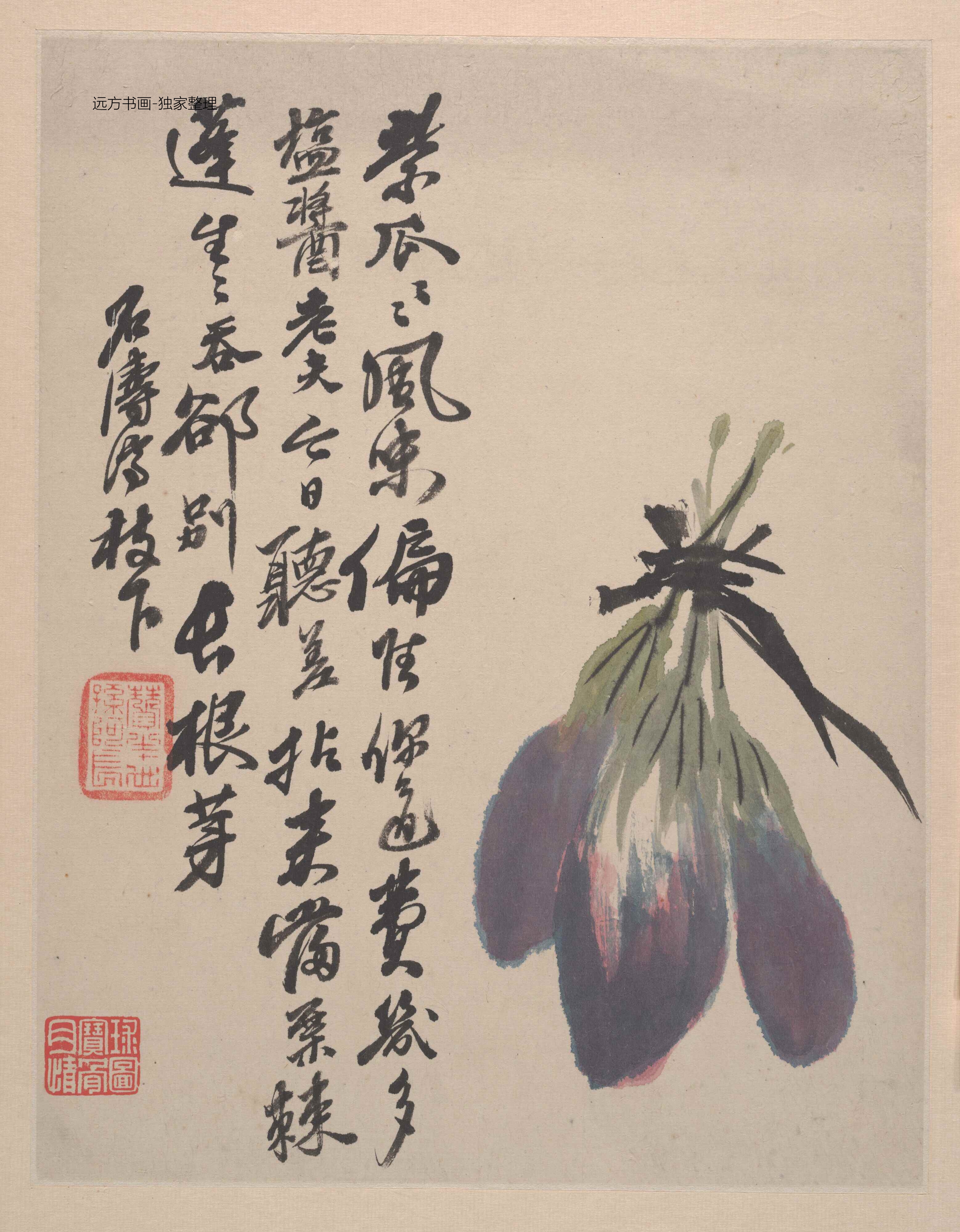 清朝代【石涛】《野色册页（12开）》TIF高清大图中国画古画素材下载