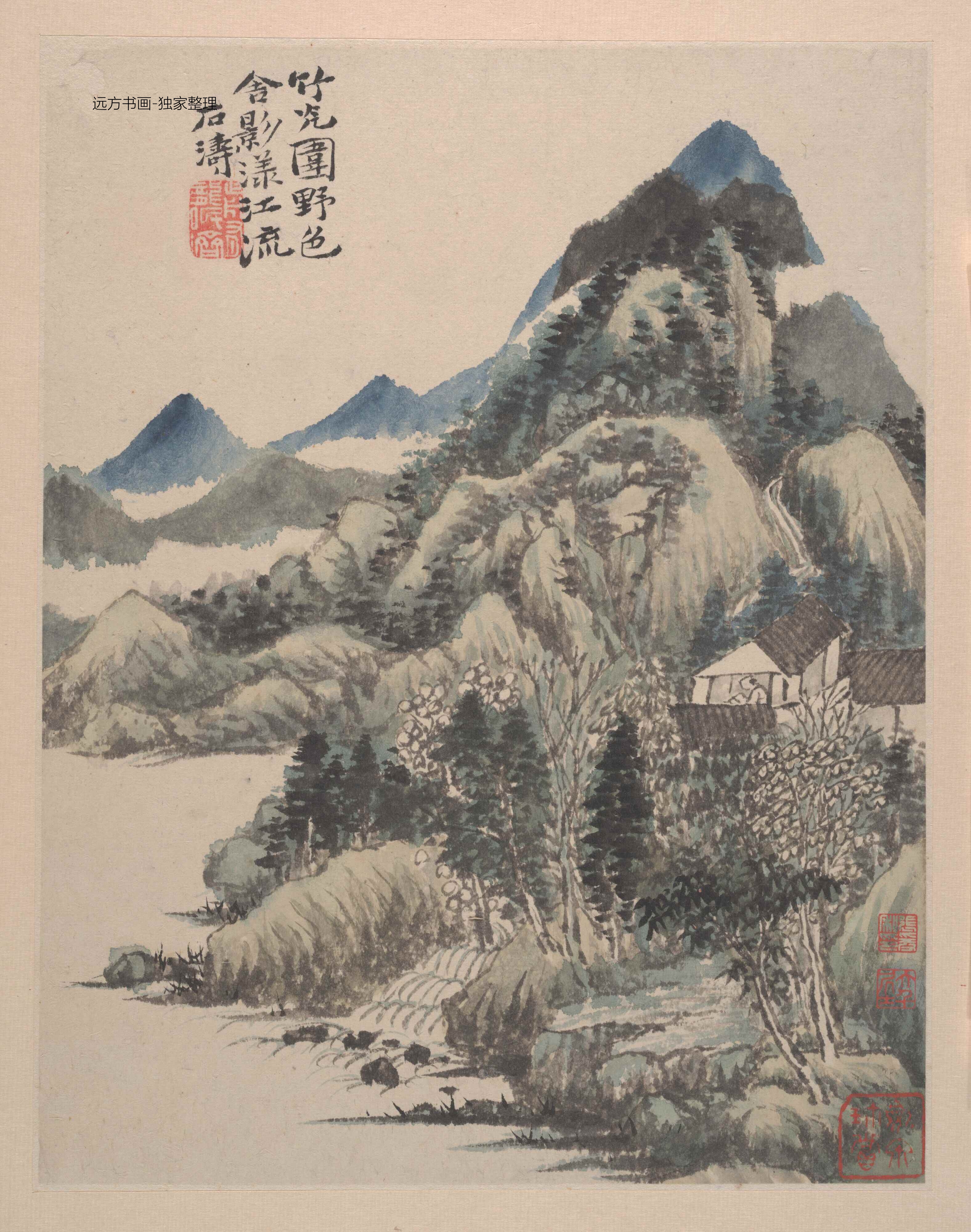 清朝代【石涛】《野色册页（12开）》TIF高清大图中国画古画素材下载