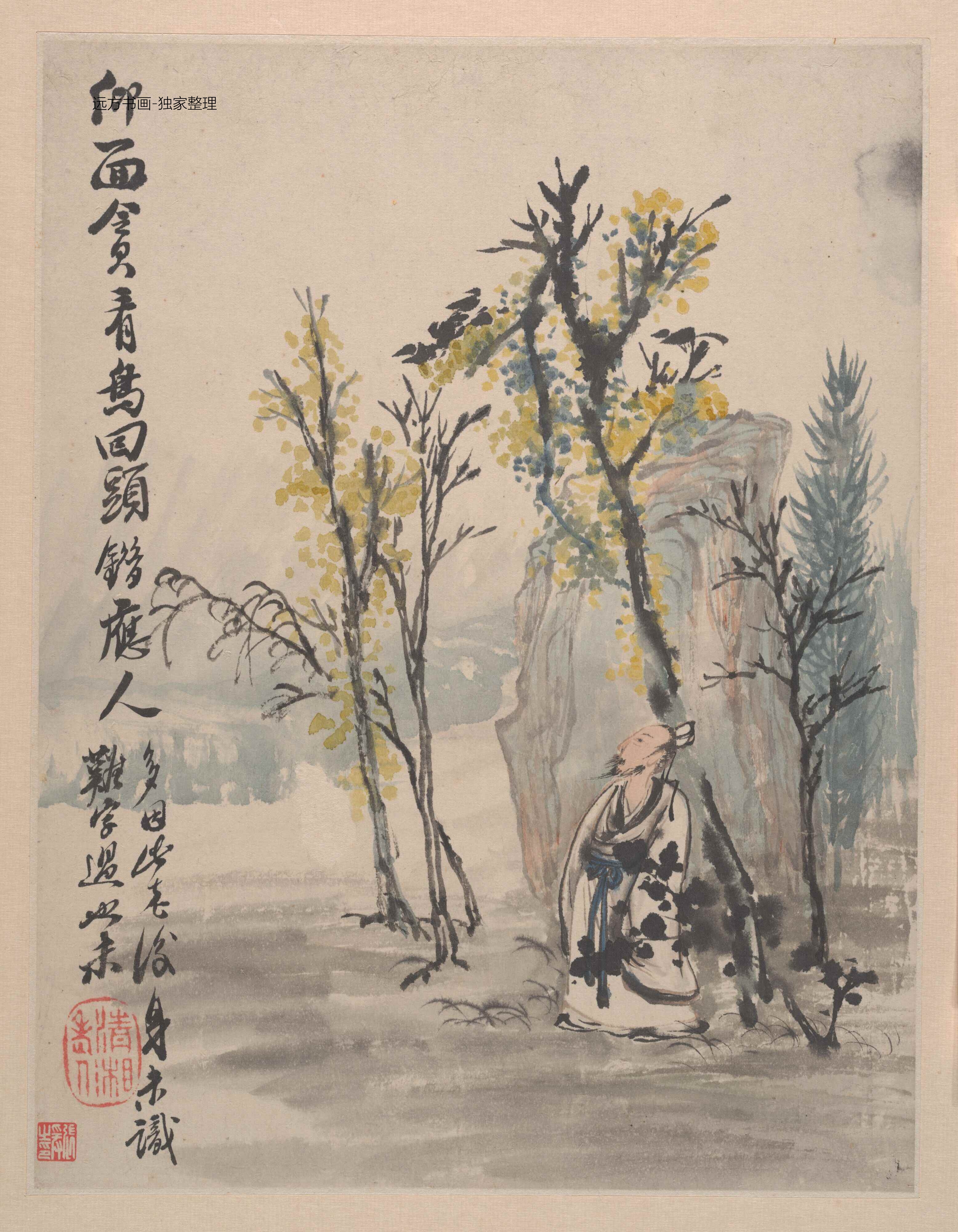清朝代【石涛】《野色册页（12开）》TIF高清大图中国画古画素材下载
