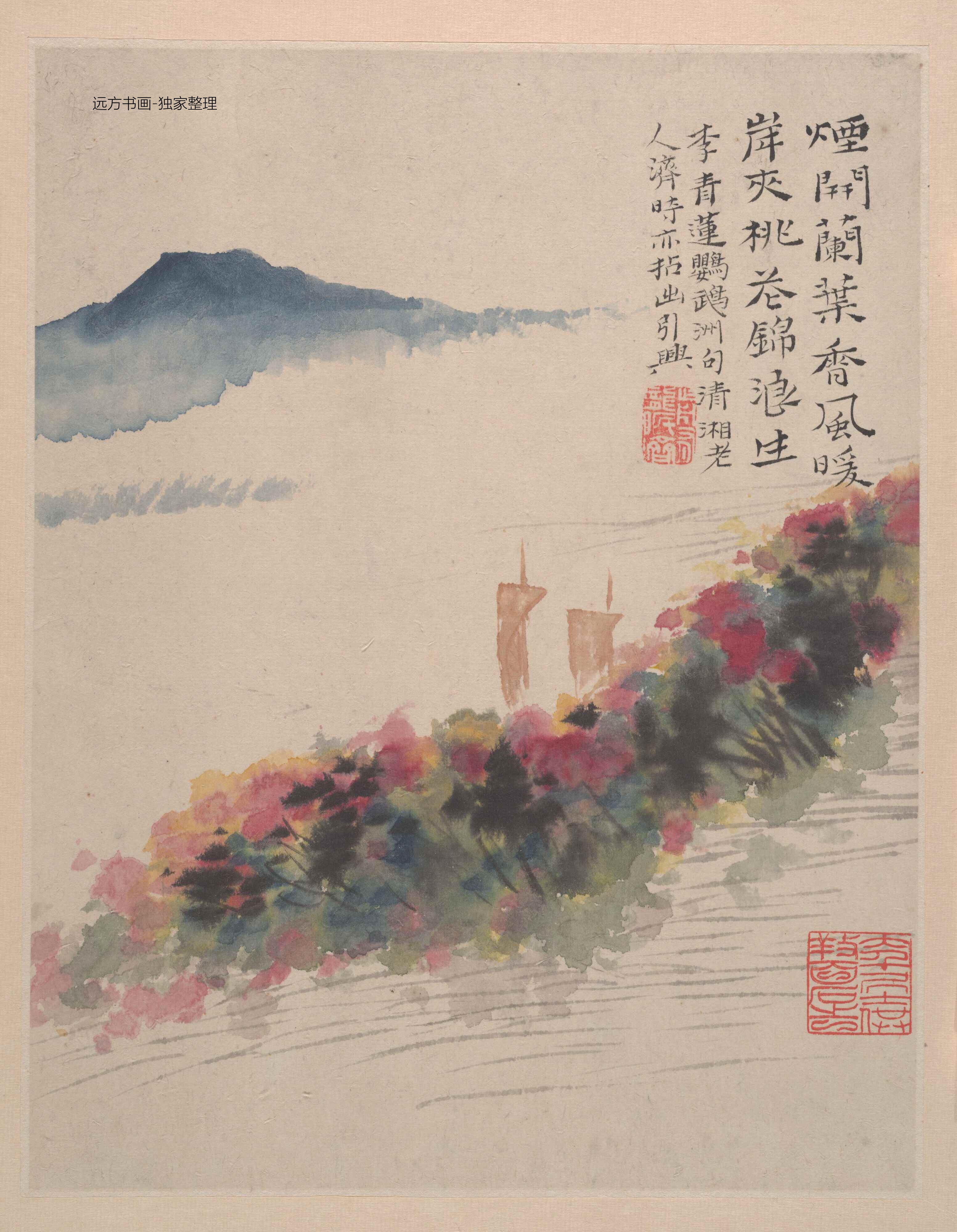清朝代【石涛】《野色册页（12开）》TIF高清大图中国画古画素材下载