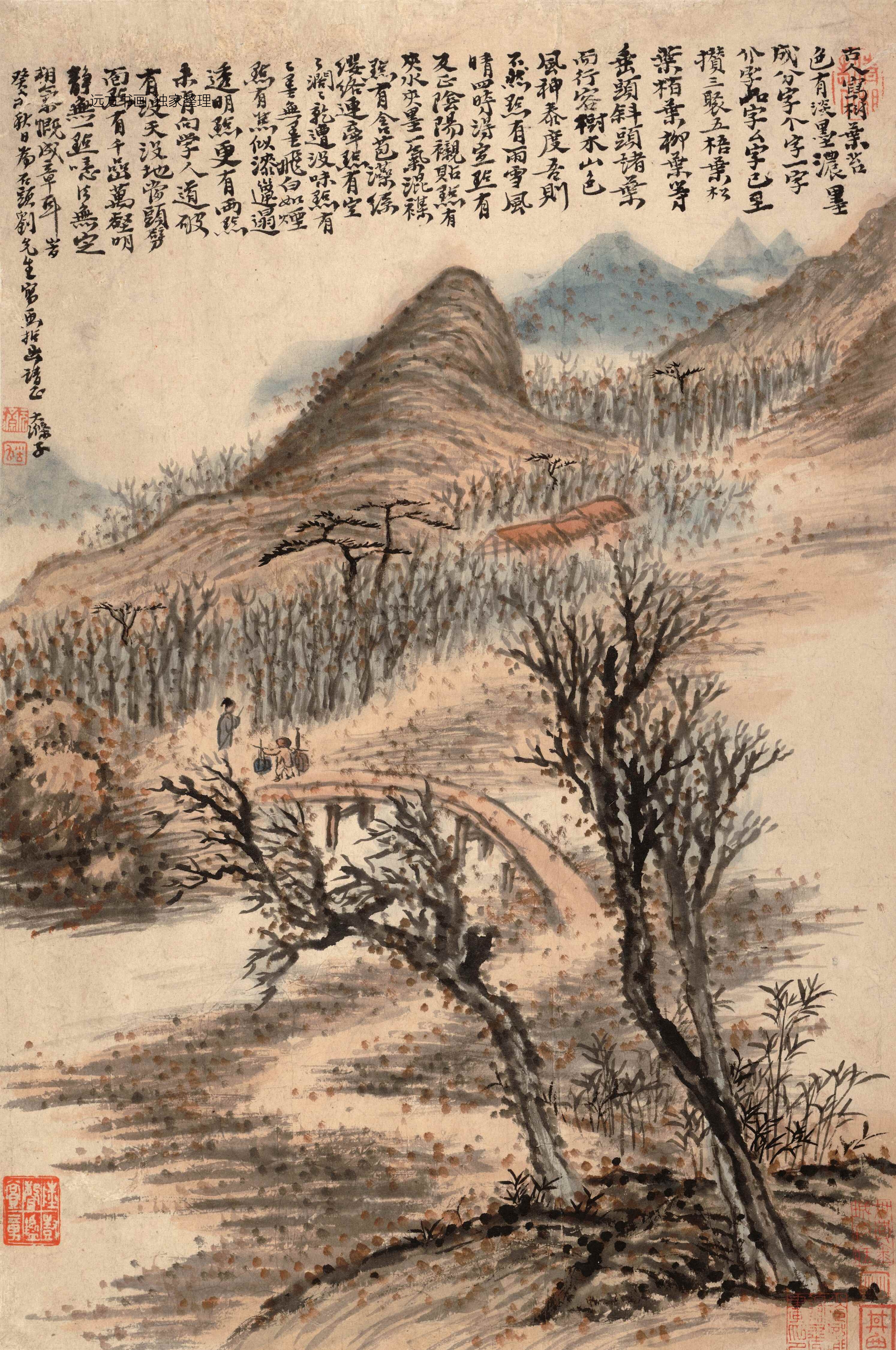 清朝代【石涛】《赠刘石头山水册（8开）》TIF高清大图中国画古画素材下载