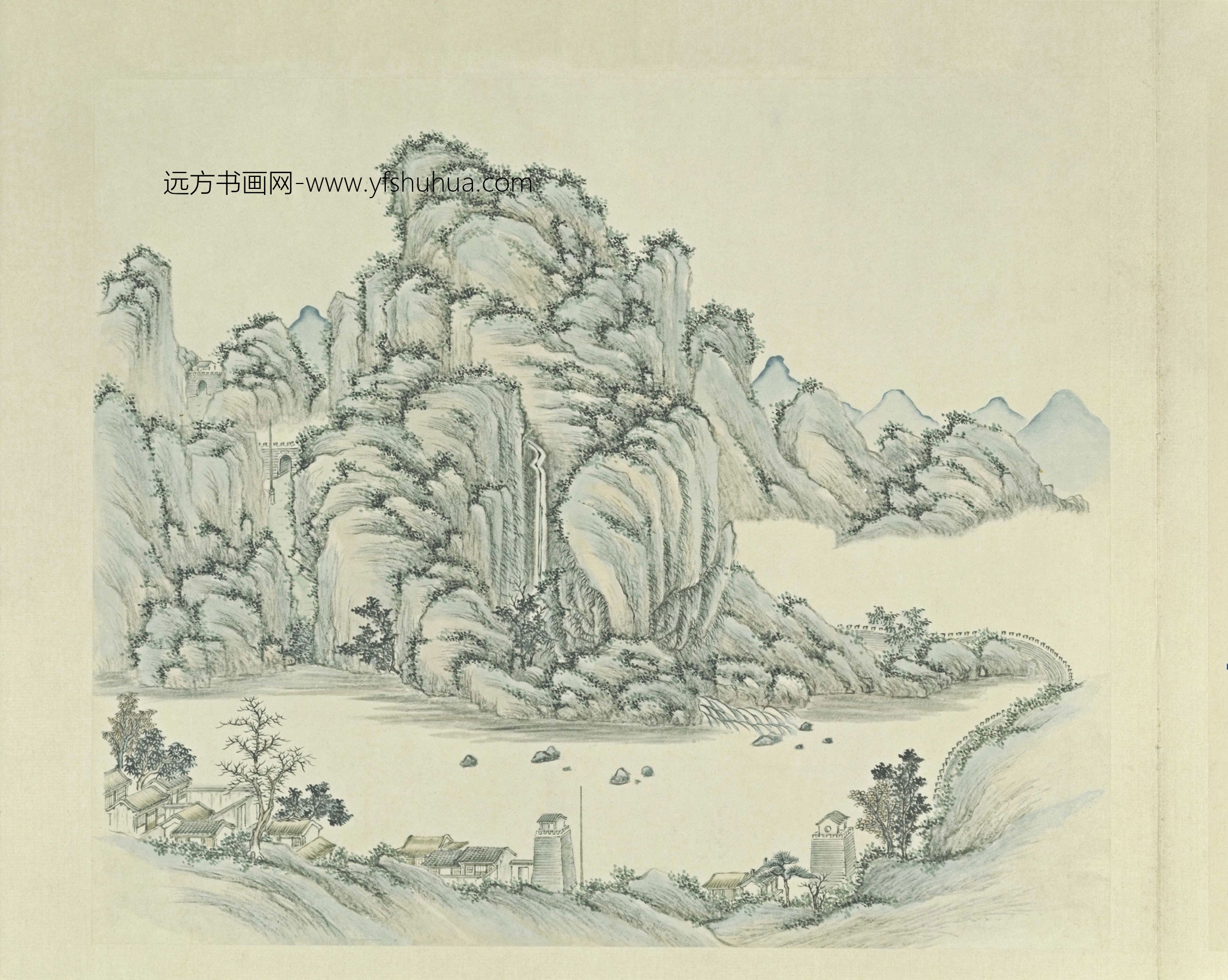 清朝代【张若澄】《燕山八景图-八开（居庸叠翠）》故宫博物院TIF高清大图中国画古画素材下载