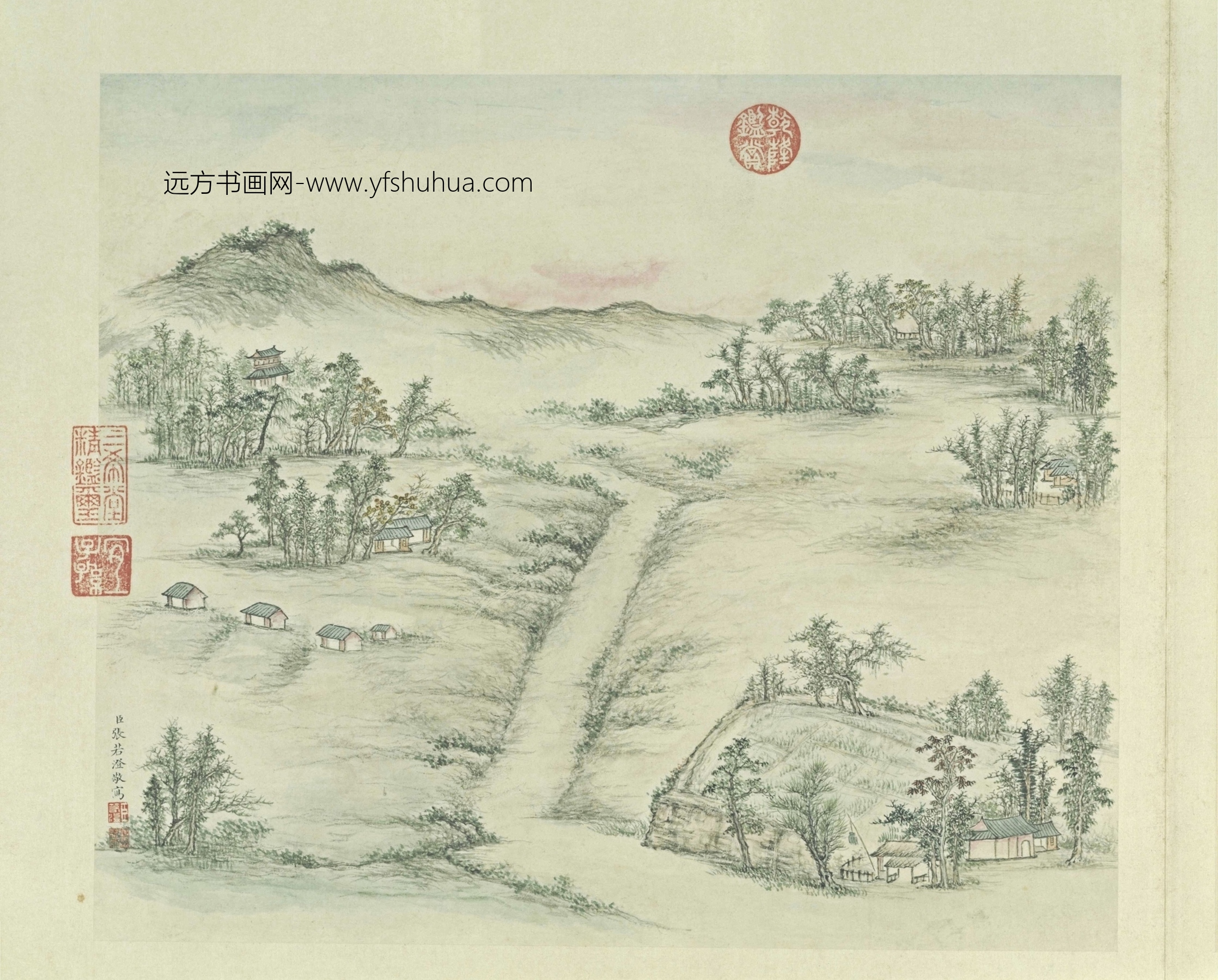 清朝代【张若澄】《燕山八景图-八开（居庸叠翠）》故宫博物院TIF高清大图中国画古画素材下载