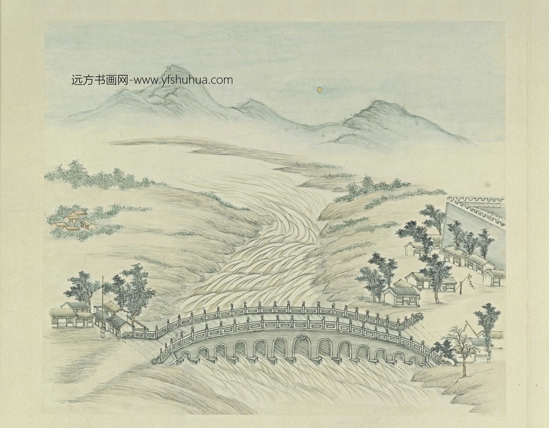 清朝代【张若澄】《燕山八景图-八开（居庸叠翠）》故宫博物院TIF高清大图中国画古画素材下载