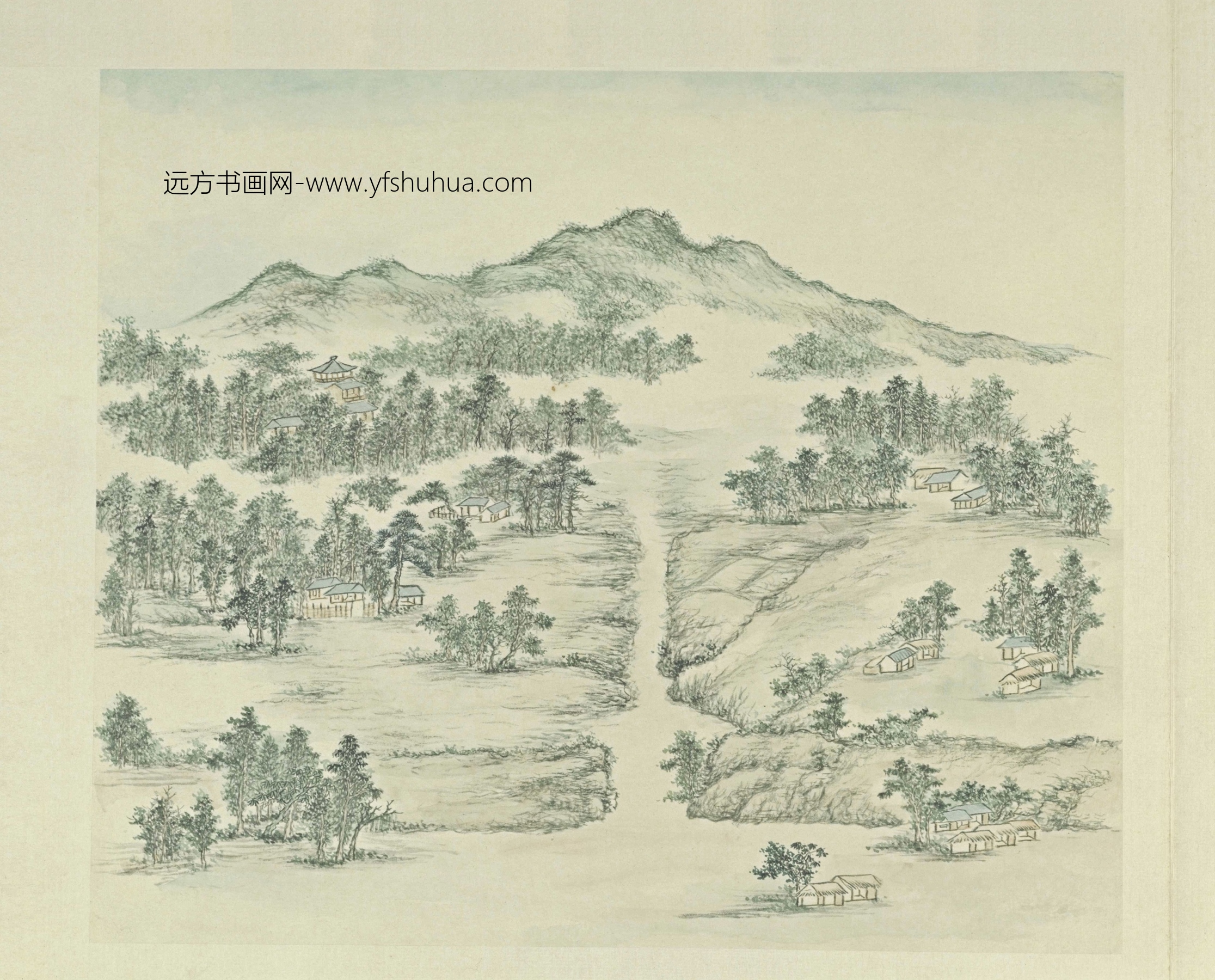 清朝代【张若澄】《燕山八景图-八开（居庸叠翠）》故宫博物院TIF高清大图中国画古画素材下载