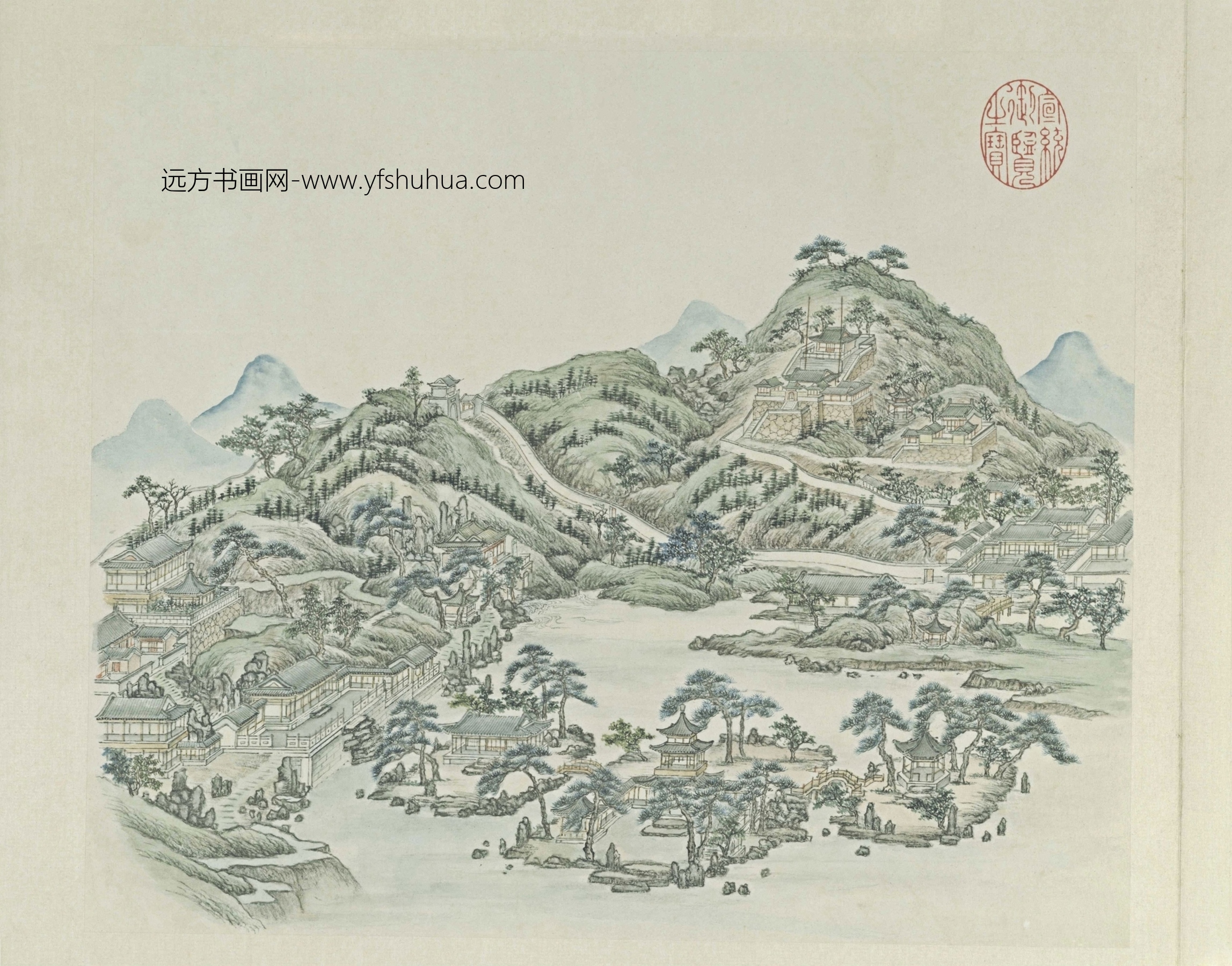 清朝代【张若澄】《燕山八景图-八开（居庸叠翠）》故宫博物院TIF高清大图中国画古画素材下载