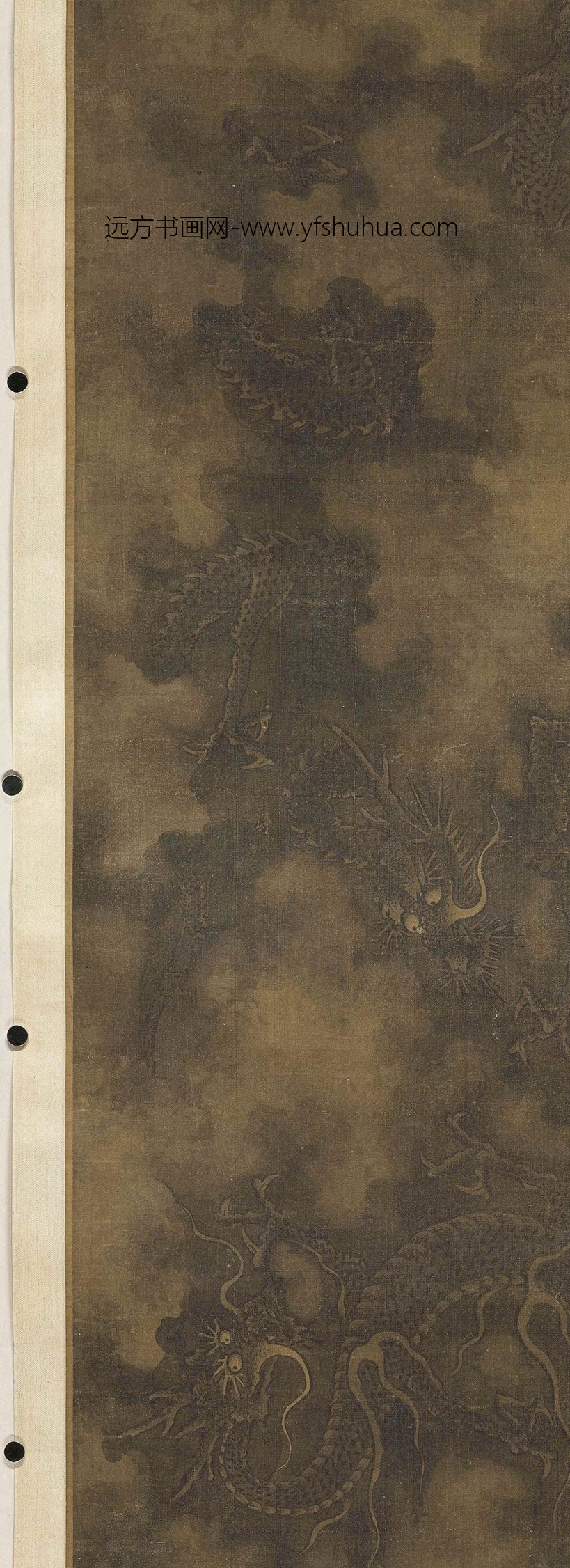 南宋朝代【陈容】《九龙行雨图卷》TIF高清大图中国画古画素材下载