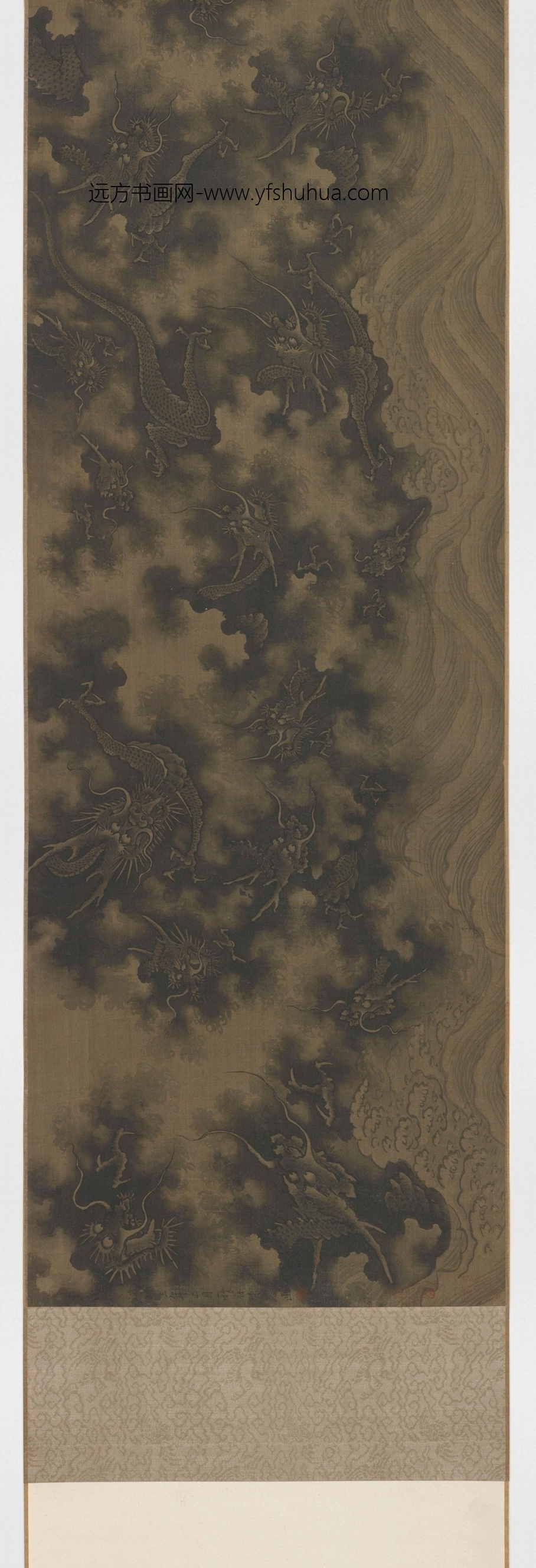 南宋朝代【陈容】《墨龙图卷》TIF高清大图中国画古画素材下载